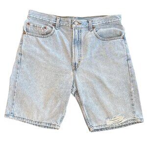 Levis 505 Regular Fit Denim Shorts W34 Light Wash Vintage